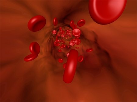 simsearch:400-06102783,k - 3D cartoon illustrating the red blood cell flow in a vessel Fotografie stock - Microstock e Abbonamento, Codice: 400-05109858