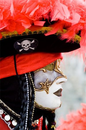Carnival in venice with model dressed in various costumes and masks - pirate Stock Photo - Budget Royalty-Free & Subscription, Code: 400-05100000