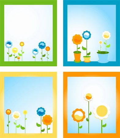 framed spring flowers; floral background Stock Photo - Budget Royalty-Free & Subscription, Code: 400-05100422