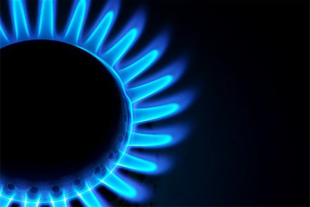 simsearch:400-06089176,k - Blue flames of gas stove in the dark Stock Photo - Budget Royalty-Free & Subscription, Code: 400-05101405