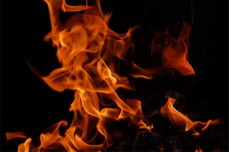 Fire flames on black background Stock Photo - Budget Royalty-Free & Subscription, Code: 400-05102063