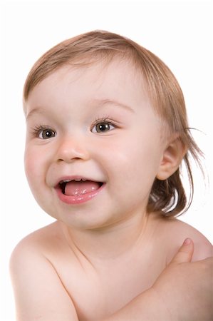 simsearch:400-04825533,k - happy baby girl over white background Stock Photo - Budget Royalty-Free & Subscription, Code: 400-05102680