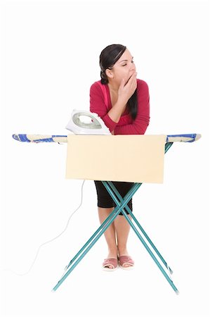 simsearch:400-04031026,k - attractive brunette woman ironing. over white background Stock Photo - Budget Royalty-Free & Subscription, Code: 400-05102692