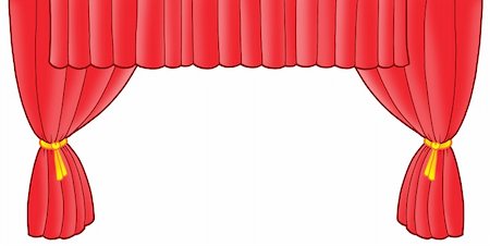 Red theatre curtain - color illustration. Stock Photo - Budget Royalty-Free & Subscription, Code: 400-05102974