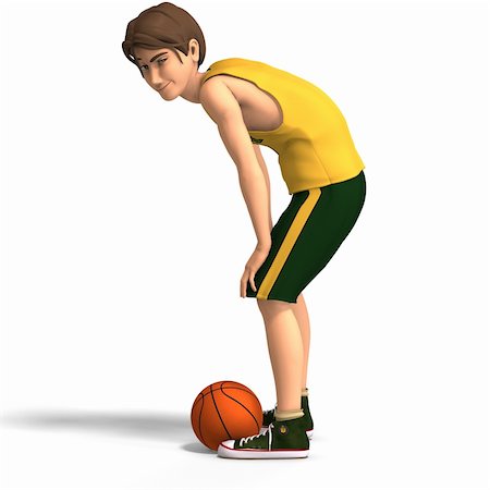 simsearch:400-04287955,k - a very young toon character plays basketball With Clipping Path Foto de stock - Super Valor sin royalties y Suscripción, Código: 400-05103279