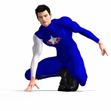 rescuer - Mighty blue Super hero with Clipping Path Stock Photo - Budget Royalty-Free & Subscription, Code: 400-05103282