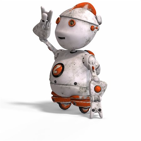 funny roboter with a lovely face and Clipping Path Stock Photo - Budget Royalty-Free & Subscription, Code: 400-05103292