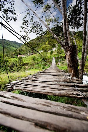 simsearch:400-05680546,k - An old narrow hanging bridge Stock Photo - Budget Royalty-Free & Subscription, Code: 400-05103634