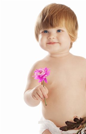 simsearch:400-05130009,k - Smiley baby girl holding a flower Stock Photo - Budget Royalty-Free & Subscription, Code: 400-05103723