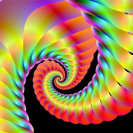 psychedelic trippy design - Computer generated fractal image with a spiral design in primary colors. Stock Photo - Budget Royalty-Free & Subscription, Code: 400-05114420