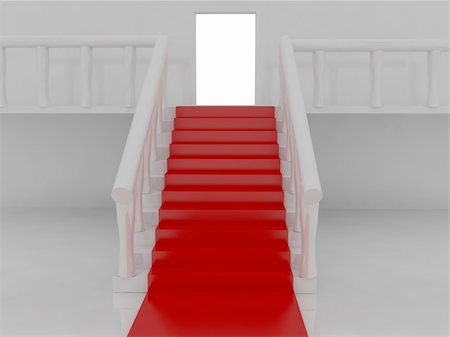 3d render of staircase and red carpet. Photographie de stock - Aubaine LD & Abonnement, Code: 400-05114566