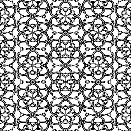 seamless texture of metallic retro flower shapes on white Stock Photo - Budget Royalty-Free & Subscription, Code: 400-05114594