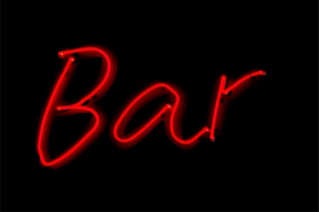 Bar, red neon sign on black night background Stock Photo - Budget Royalty-Free & Subscription, Code: 400-05114637