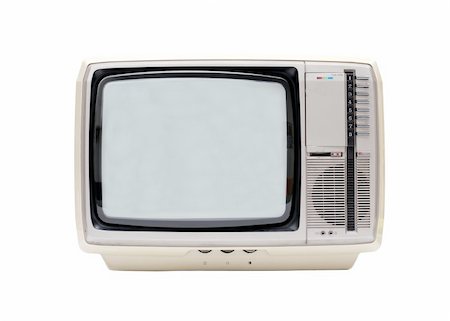 Vintage TV isolated on white background Stock Photo - Budget Royalty-Free & Subscription, Code: 400-05114762