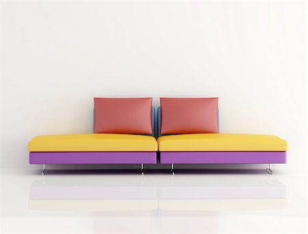 simsearch:400-04156984,k - colored modern sofa on white background - digital artwork Stockbilder - Microstock & Abonnement, Bildnummer: 400-05115425