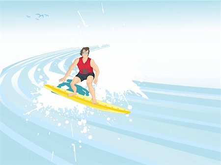 man riding a surfboard on the wave crest Stock Photo - Budget Royalty-Free & Subscription, Code: 400-05115840