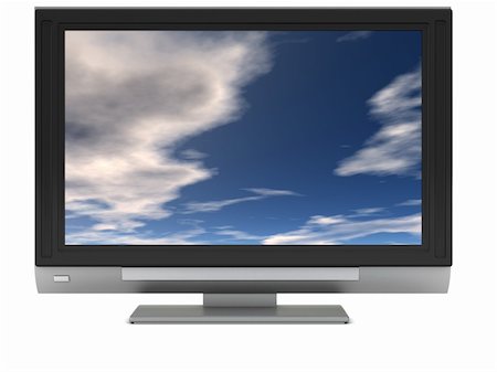 simsearch:400-04683563,k - 3d illustration of plasma tv over white background Fotografie stock - Microstock e Abbonamento, Codice: 400-05115875