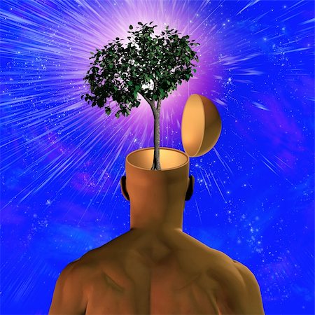 subconscious - Tree revealed inside mans head Stock Photo - Budget Royalty-Free & Subscription, Code: 400-05115894