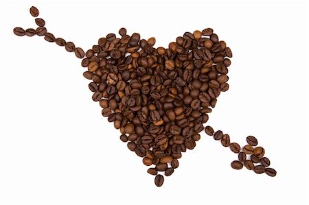 simsearch:400-05382322,k - Heart shape background made with coffee beans. isolated on white background. Stockbilder - Microstock & Abonnement, Bildnummer: 400-05115926