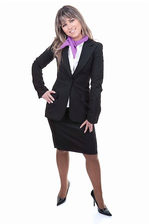 beautiful blond businesswoman wearing formal suit - isolated on white background Stockbilder - Microstock & Abonnement, Bildnummer: 400-05116051