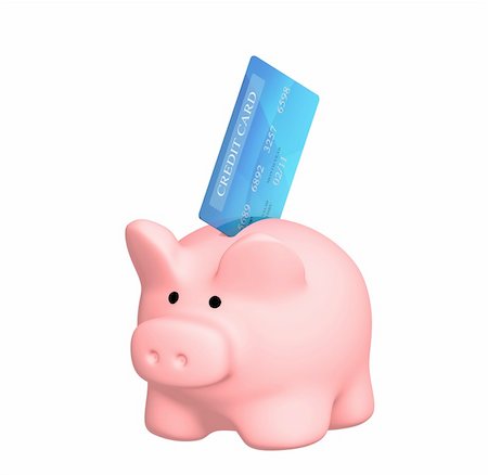 simsearch:400-07032988,k - Piggy bank and credit cards Stock Photo - Budget Royalty-Free & Subscription, Code: 400-05116180