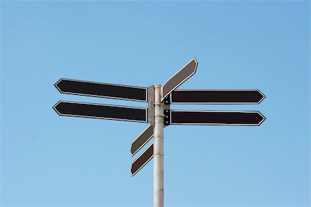 route street signs - Signpost under blue sky, add your own texts Stock Photo - Budget Royalty-Free & Subscription, Code: 400-05116267