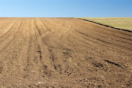 simsearch:400-03945057,k - Agricultural field on a hill with brown soil Stock Photo - Budget Royalty-Free & Subscription, Code: 400-05116272
