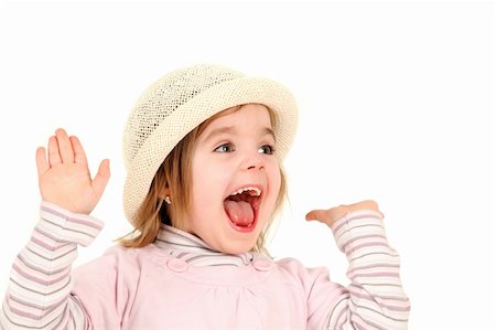 simsearch:400-04735006,k - Real laughing by three years old girl isolated on white background Stock Photo - Budget Royalty-Free & Subscription, Code: 400-05116511