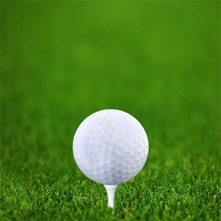 Golf-bal and green golf course Square Stock Photo - Budget Royalty-Free & Subscription, Code: 400-05116766