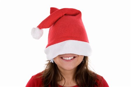 young santa woman with red hat Photographie de stock - Aubaine LD & Abonnement, Code: 400-05117053