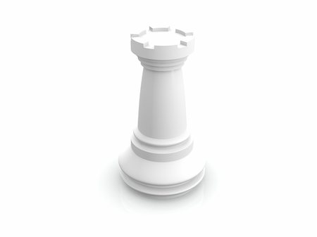 rook (chess piece) - white rook. 3D Stock Photo - Budget Royalty-Free & Subscription, Code: 400-05117829