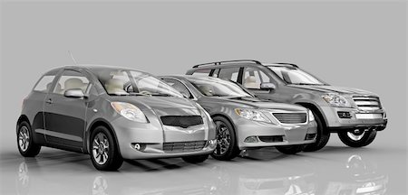 3D cars isolated on white background. Exellent material for web banners Stock Photo - Budget Royalty-Free & Subscription, Code: 400-05117999