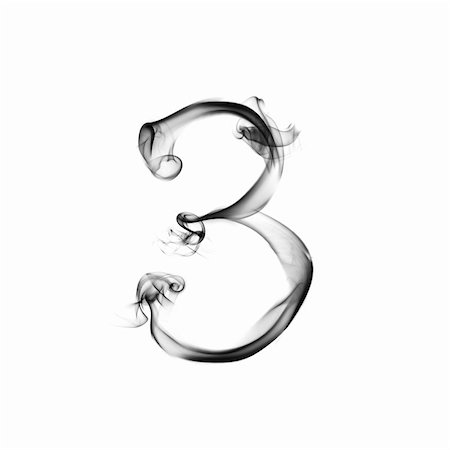 exploding numbers - one number from a smoky alphabet isolated on white background Photographie de stock - Aubaine LD & Abonnement, Code: 400-05118324