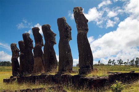 A platform with statues on Easter Island Stock Photo - Budget Royalty-Free & Subscription, Code: 400-05118637