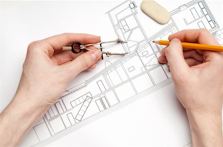 architecture blueprint & tools Stock Photo - Budget Royalty-Free & Subscription, Code: 400-05118786
