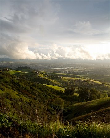 san jose - City of San Jose, CA and Nearby Hills After Passing Storm Stock Photo - Budget Royalty-Free & Subscription, Code: 400-05118925
