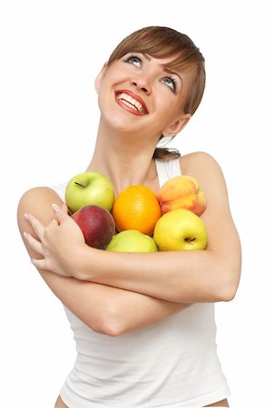 rudchenko (artist) - portrait of beautiful young woman with fruits Photographie de stock - Aubaine LD & Abonnement, Code: 400-05119133