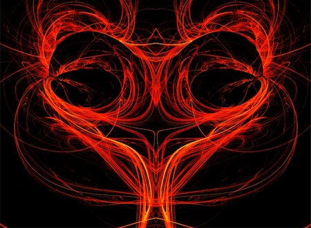 Abstract red heart from moving fires on black. Foto de stock - Super Valor sin royalties y Suscripción, Código: 400-05119247