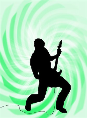 simsearch:400-04593971,k - Electric guitar player silhouette on a colorful background Photographie de stock - Aubaine LD & Abonnement, Code: 400-05119259