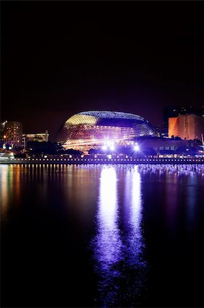 singapore building in the evening - The Esplanade in Singapore on the river Stock Photo - Budget Royalty-Free & Subscription, Code: 400-05119712