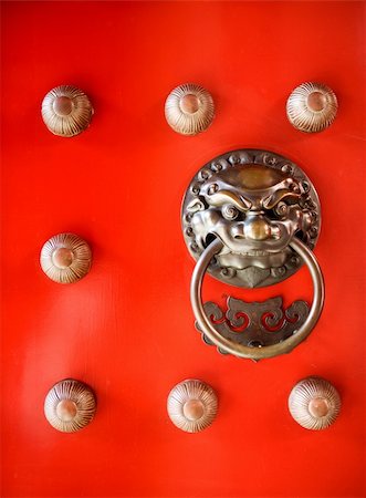 sonnette (de porte) - A dragon on a buddhist temple door Photographie de stock - Aubaine LD & Abonnement, Code: 400-05119720