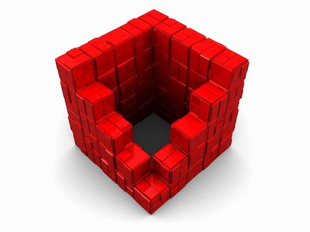 simsearch:400-05206189,k - abstract 3d illustration of plastic cube built from blocks Foto de stock - Royalty-Free Super Valor e Assinatura, Número: 400-05110065