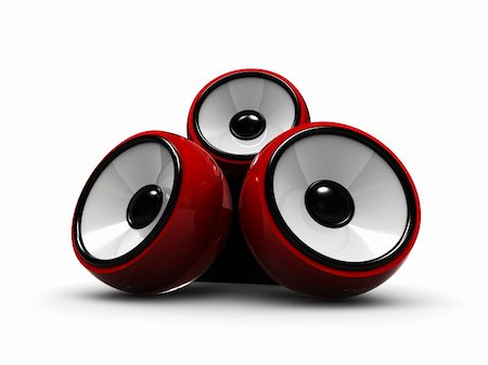 riot - 3d illustration of modern audio system with three speakers Stock Photo - Budget Royalty-Free & Subscription, Code: 400-05110074