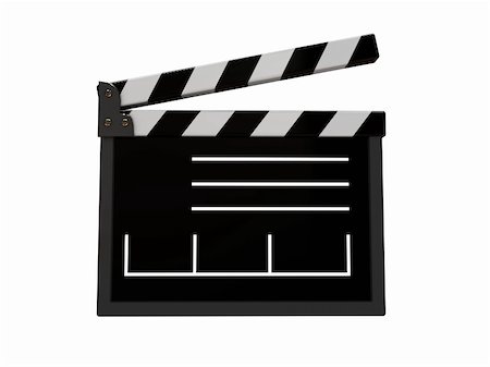filmproduzent (männlich und weiblich) - 3d illustration of film cut isolated over white Stockbilder - Microstock & Abonnement, Bildnummer: 400-05110081