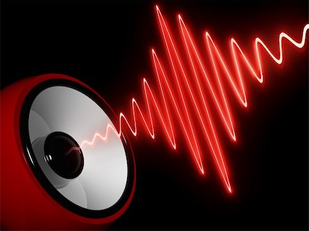 abstract 3d illustration of modern speaker and sound wave Stock Photo - Budget Royalty-Free & Subscription, Code: 400-05110135