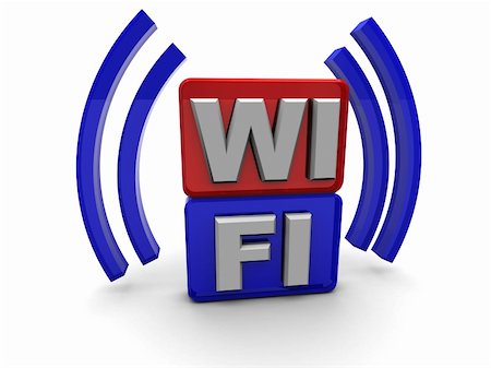 simsearch:400-07570955,k - abstract 3d illustration of wi-fi symbol, icon over white background Stock Photo - Budget Royalty-Free & Subscription, Code: 400-05110138