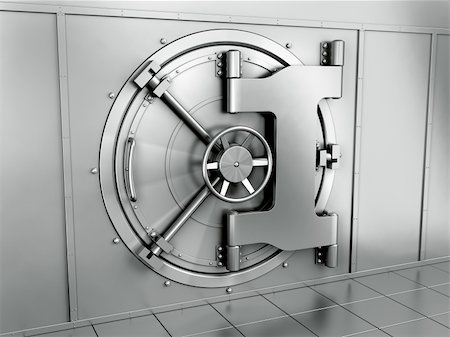 3d rendering of a bank vault Stock Photo - Budget Royalty-Free & Subscription, Code: 400-05110352