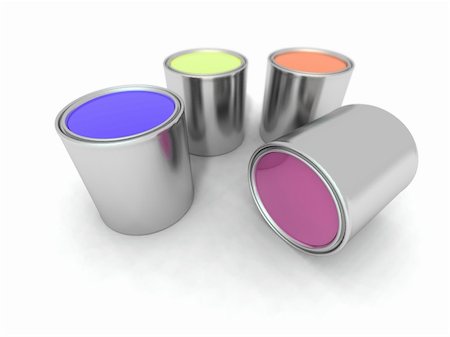 simsearch:614-01170977,k - a 3d renderer of some paint cans Fotografie stock - Microstock e Abbonamento, Codice: 400-05110480
