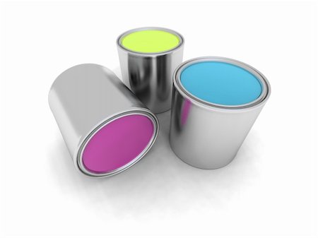 a 3d renderer of some paint cans Stock Photo - Budget Royalty-Free & Subscription, Code: 400-05110481