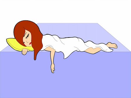 beautiful girl is sleeping on bed Foto de stock - Super Valor sin royalties y Suscripción, Código: 400-05111174